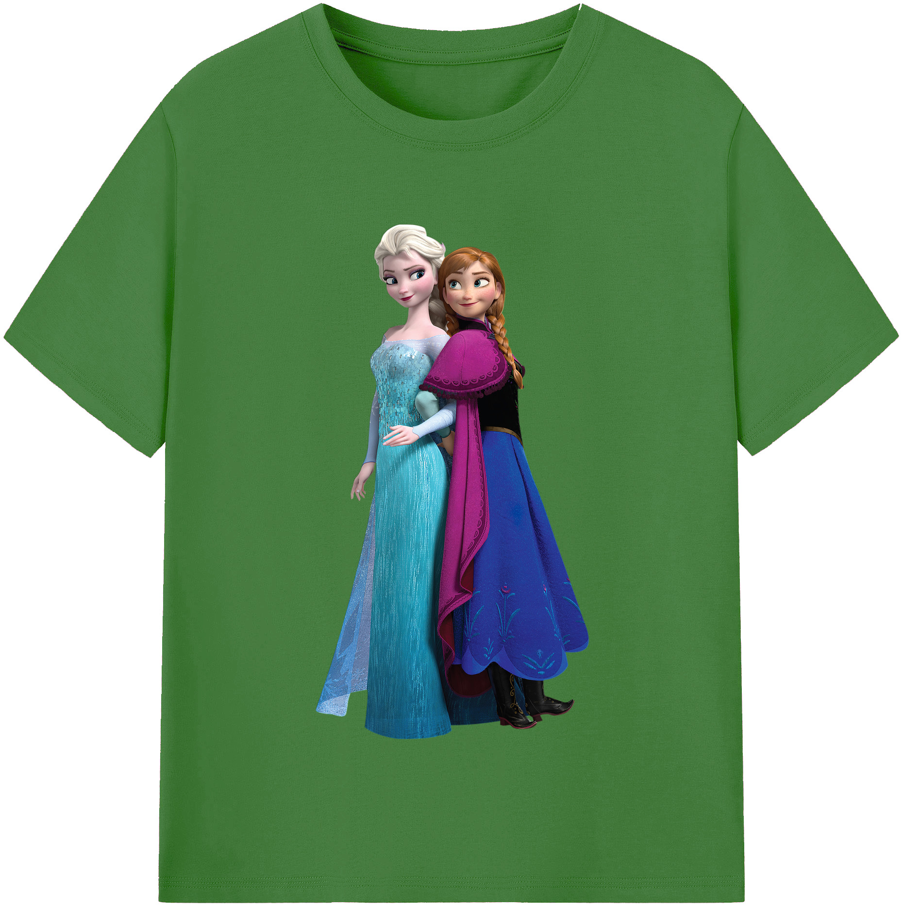 （画像用） アナと雪の女王 アンナ エルサ Frozen Anna Elsa レディースカジュアルプリントTシャツ（綿100％）